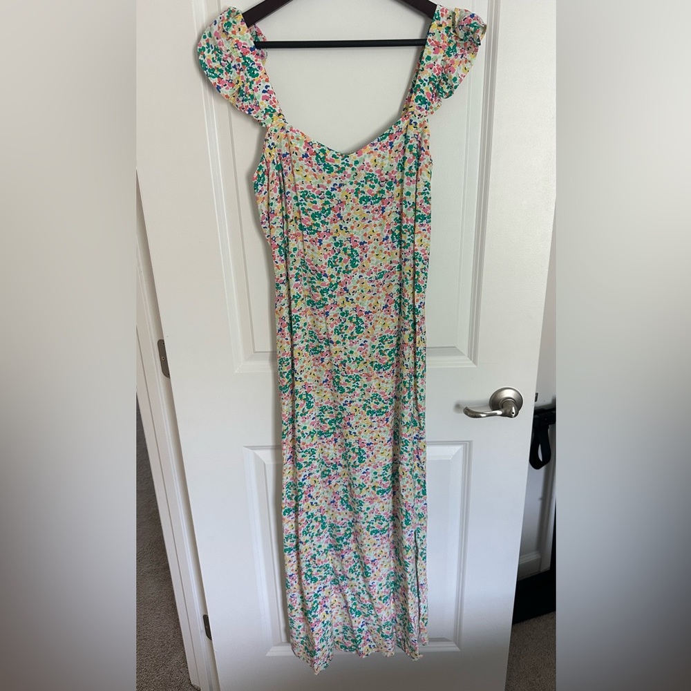 Loft Floral Midi Dress New With Tags Size 10